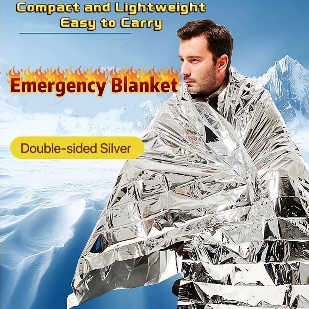 Double-sided Emergency Thermal Blanket (3 Packs)